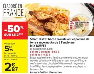 Salad' Bistrot bacon croustillant et pomme de terre sauce moutarde à l'ancienne MIX BUFFET