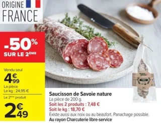 Saucisson de Savoie nature