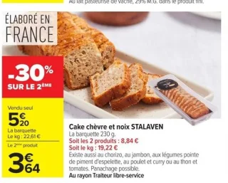Cake chèvre et noix STALAVEN