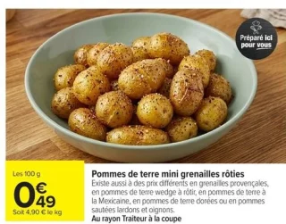 Pommes de terre mini grenailles rôties