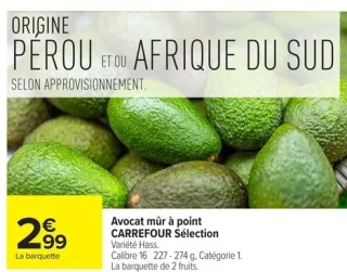 Avocat mûr à point CARREFOUR Sélection