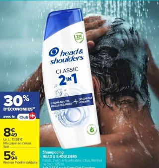 Shampooing HEAD & SHOULDERS Classic, 2 en 1