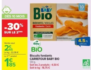 Biscuits fondants CARREFOUR BABY BIO