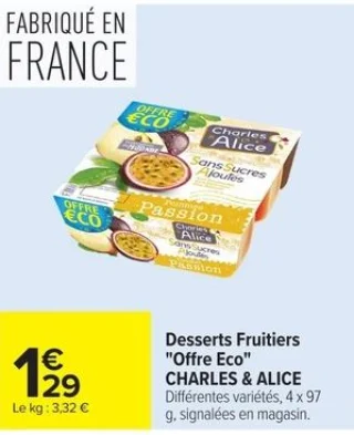 Desserts Fruitiers "Offre Eco" Charles & Alice