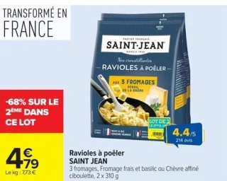 Ravioles à poêler SAINT JEAN