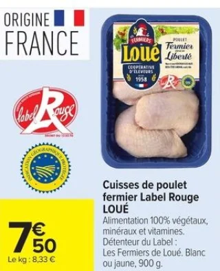 Cuisses de poulet fermier Label Rouge LOUÉ