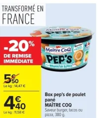 Box pep's de poulet pané MAÎTRE COQ