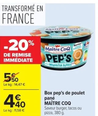 Box pep's de poulet pané MAÎTRE COQ