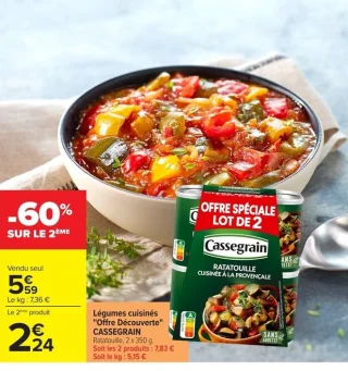 Légumes cuisinés "Offre Découverte" CASSEGRAIN Ratatouille