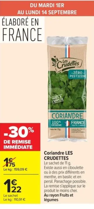 Coriandre LES CRUDETTES