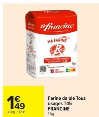 Farine de blé Tous usages T45 FRANCINE