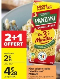 Pâtes cuisson rapide "Maxi Format" PANZANI