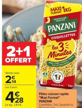 Pâtes cuisson rapide "Maxi Format" PANZANI
