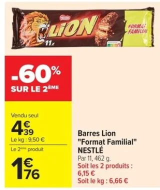 Barres Lion "Format Familial" NESTLÉ