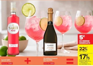 Apéritif Sarti Rosa + Vin pétillant Prosecco Riccadonna