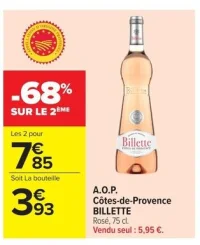 A.O.P. Côtes-de-Provence Billette Rosé