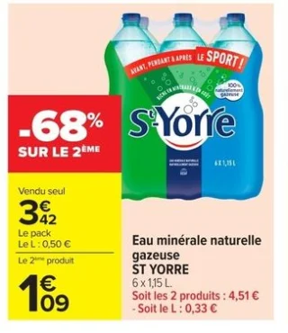 Eau minérale naturelle gazeuse St Yorre