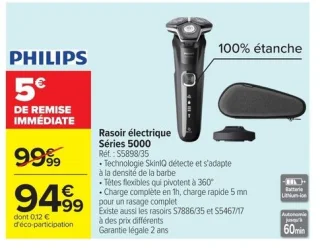 Rasoir électrique Séries 5000 Philips