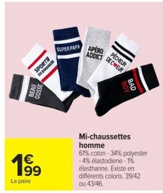 Mi-chaussettes homme