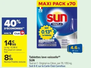 Tablettes lave vaisselle Sun Tout en 1