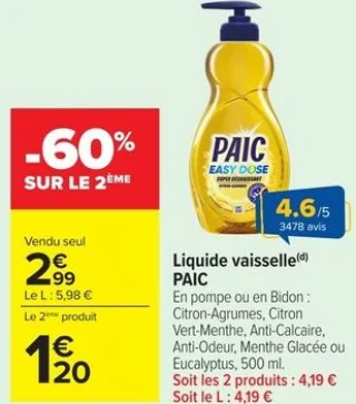 Liquide vaisselle Paic