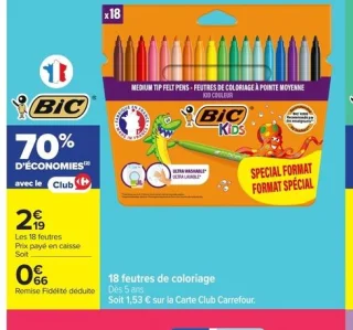BIC Kids 18 feutres de coloriage Kid Couleur