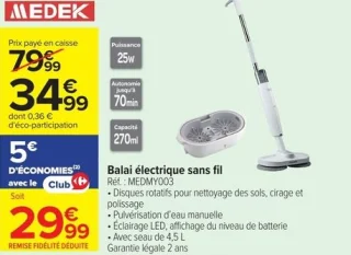Balai électrique sans fil Medek MEDMY003