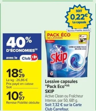 Lessive capsules Pack Eco SKIP