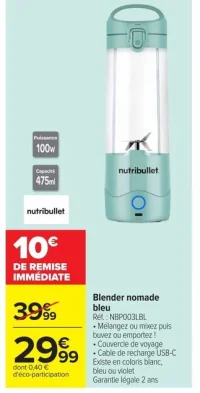 Blender nomade bleu Nutribullet