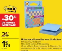 Notes repositionnables avec distributeur Post-it
