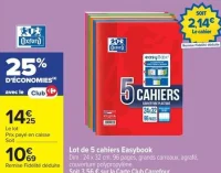 Lot de 5 cahiers Easybook Oxford
