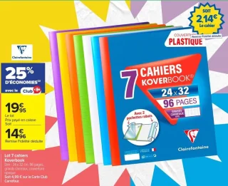 Lot 7 cahiers Koverbook Clairefontaine
