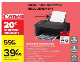 Imprimante multifonction Canon Pixma TS3750I Noir