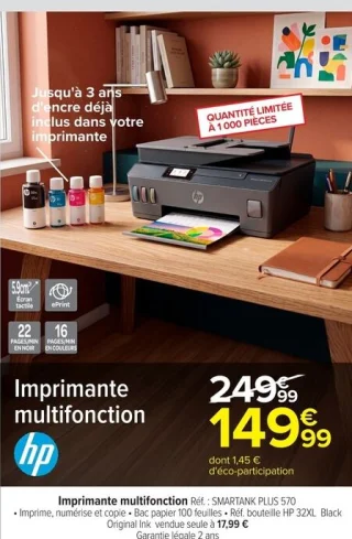 Imprimante multifonction HP SMARTANK PLUS 570