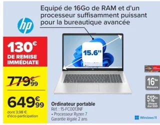 Ordinateur portable hp Réf. : 15-FC0013NF