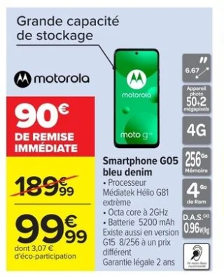 Smartphone Moto G05 bleu denim Motorola