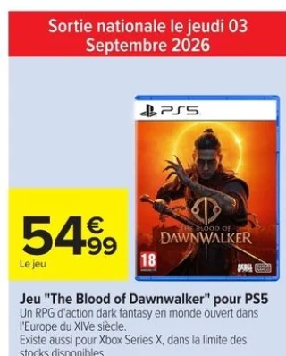 Jeu "The Blood of Dawnwalker" pour PS5