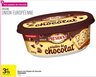 Beurre aux Pépites de Chocolat PRÉSIDENT