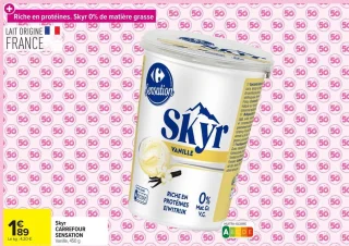 Skyr CARREFOUR SENSATION Vanille, 450 g