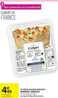 2 crêpes saumon poireaux BERNARD JARNOUX