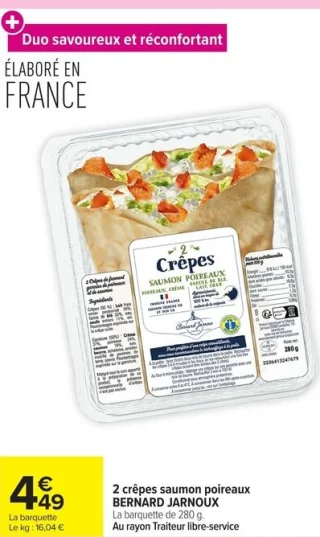 2 crêpes saumon poireaux BERNARD JARNOUX