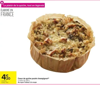 Coeur de quiche poulet champignon