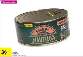Saumon NAUTILUS La boîte de conserve de 112 g.