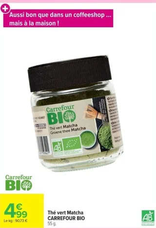 Thé vert Matcha CARREFOUR BIO