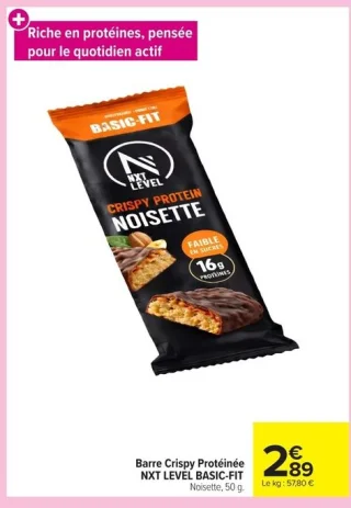 Barre Crispy Protéinée NXT LEVEL BASIC-FIT Noisette