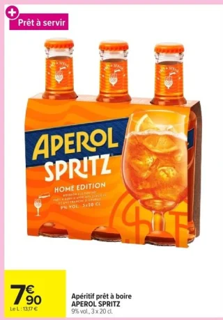 Apéritif prêt à boire APEROL SPRITZ 9% vol., 3 x 20 cl.