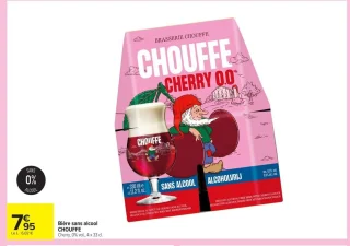 Bière sans alcool CHOUFFE Cherry, 0% vol., 4 x 33 cl.
