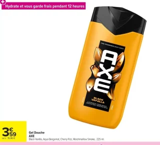 Gel Douche AXE Black Vanilla, Aqua Bergamot, Cherry Fizz, Marshmallow Smoke
