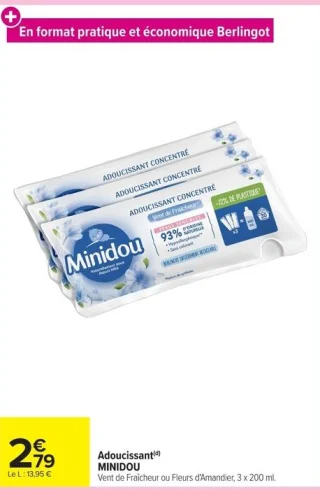 Adoucissant MINIDOU Vent de Fraîcheur ou Fleurs d'Amandier