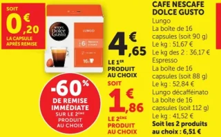 Café Nescafé Dolce Gusto Lungo / Espresso / Lungo décaféinato
